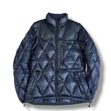 새상품급 웨스트 라이드 라이딩 다운 재킷 요크 가죽 블랙