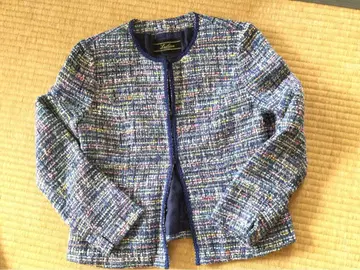 Leilian 노카라 자켓 멀티 컬러 새상품급 오샤레