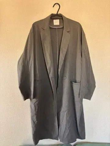 Heather 헤더 롱 체스터 코트 그레이 루즈핏 겉옷