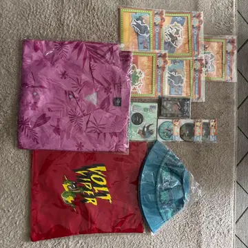 핑크 잎 패턴 반팔 셔츠, 캡, 토트백 세트