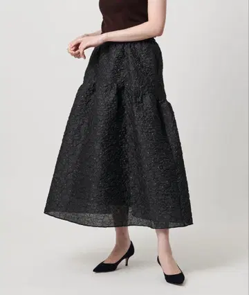 [미사용] [이번 시즌] 유나이티드 애로우즈 자카드 스커트 블랙 완판템