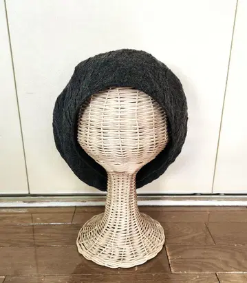 요건 레일, 모유루를 좋아하시는 분께 울 혼방 니트 베레모 차콜 그레이