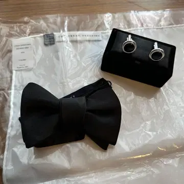 결혼식 브라이덜 트리트먼트 드레싱 신랑 3종 커프 링크 나비 넥타이 치프