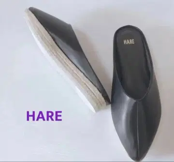 컨디션 최상 HARE 9720엔 통굽 주트 V컷 신발 블랙