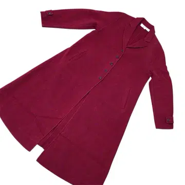 23구 울 롱 코트 빨간색 38 빈티지