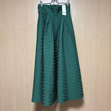 [택 포함 새상품 F] HARE 후쿠레 자카드 스커트 그린