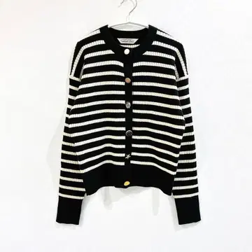 [컨디션 최상] 트라쪼돈나 비쥬 리브 니트 보더 가디건