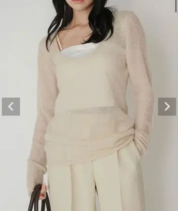 소매 아제 시어 2WAY 니트 풀오버 kino the k