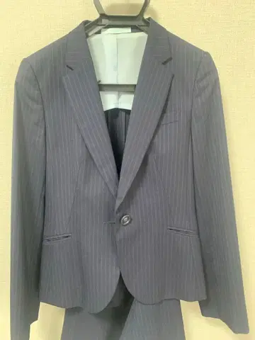 네이비 스트라이프 비즈니스 정장 스커트 세트