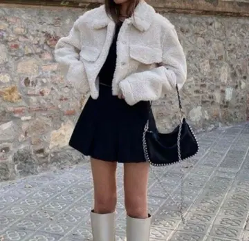 ZARA 크롭 페이크 보아 자켓