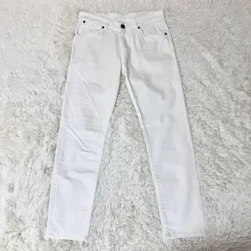 PT TORINO 화이트 데님 SWING W31 로고 단추 가죽 패치