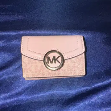 MK 3단 폴더형 지갑 핑크 베이지