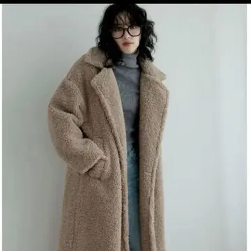 Re:EDIT 보아 빅 칼라 더블 체스터 코트 M