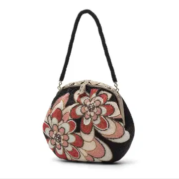 일본 의류용 백 빈티지 비즈 백 모던 플라워