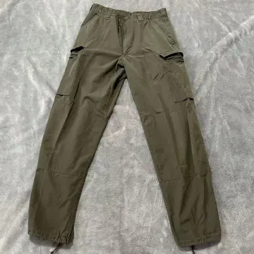 오스트리아군 밀리터리 카고 팬츠 올리브 밑단 드로 코드 W86 L79