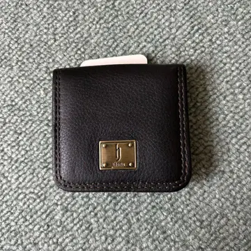 블랙 가죽 코인 케이스 h 로고 포함