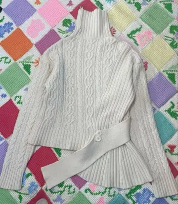 [클리닝 완료] *UNITED TOKYO* 패턴 믹스 케이블 니트