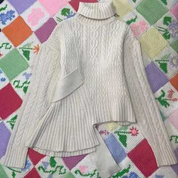 [클리닝 완료] *UNITED TOKYO* 패턴 믹스 케이블 니트