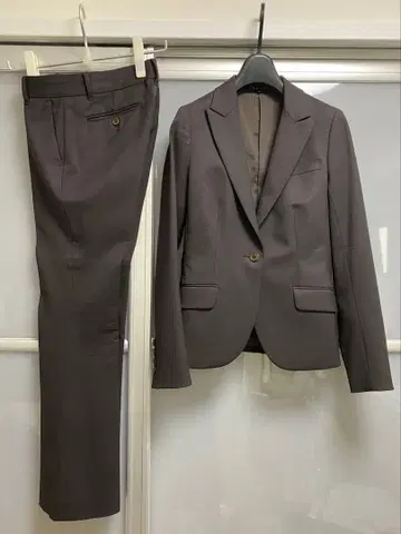 띠어리 팬츠 수트 다크 브라운 상하의 세트 사이즈 0