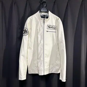 Norton 노트 인조 가죽 패치드 싱글 라이더 자켓