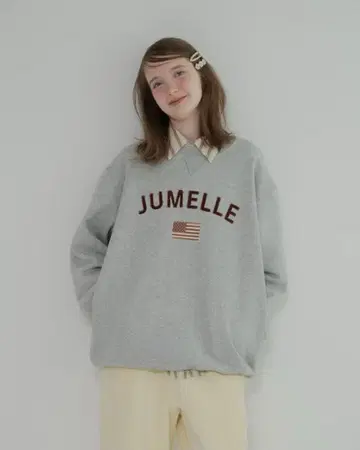 jumelle 주멜로 와펜 로고 맨투맨 GRAY 그레이 맨투맨