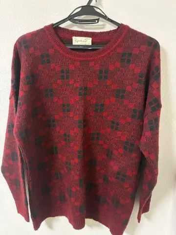 Episode no.2 빨검 체크 크루넥 스웨터