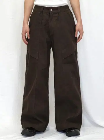 [ CS ] 코튼 와이드 트윌 팬츠 (브라운)