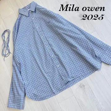 Mila owen 새상품급 리본 포함 스트라이프 오버 셔츠