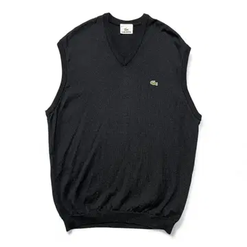 구제 라코스테 V넥 울 니트 베스트 남성용 6 L 상당 블랙