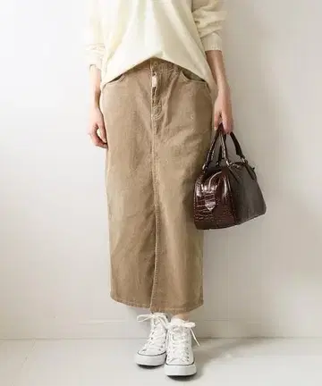 새상품 SOMETHING x Spick 코듀로이 펜슬 스커트