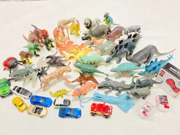 공룡, 동물, 경질 소프트 비닐과 미니카 세트 전 46점 일괄