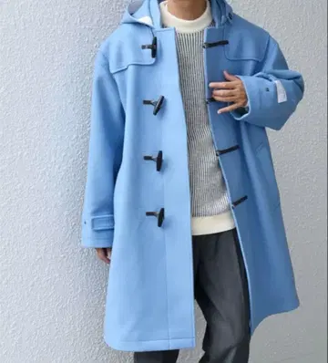 [ 새상품 ] SHIPS any 스카이블루 더플 코트 후드 부착