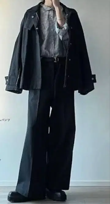 UNLILL 핀턱 와이드 스트레이트 데님 팬츠