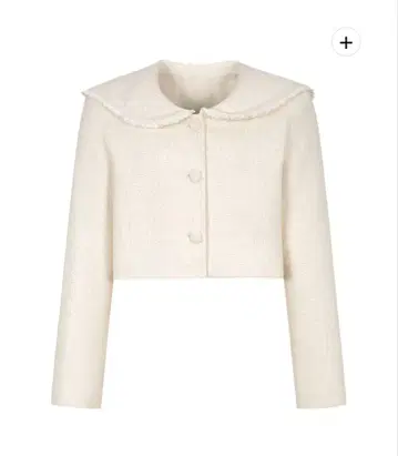 [ MUGUET ] 트위드 프릴 세일러 재킷 아이보리