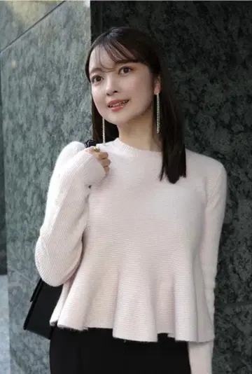 anuans 페플럼 숏 니트탑