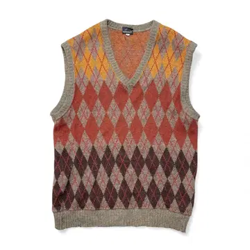구제 의류 다니엘 에스텔 셰틀랜드 울 아가일 무늬 니트 베스트