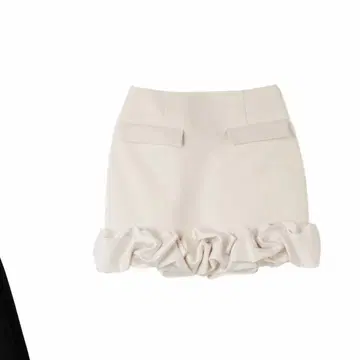 herlipto Volant Mini Skirt ecru