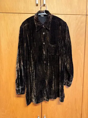 Votre Nom 벨벳 실크 혼방 긴팔 셔츠 벨로아