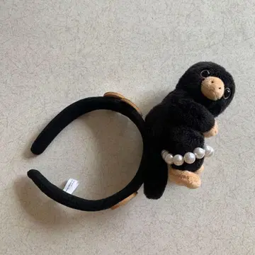 블랙 봉제 인형 머리띠