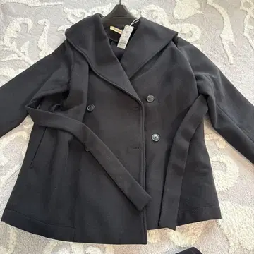 HEYUMM 블랙 더블 브레스트 자켓