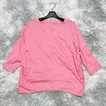 7-IDconcept 38 블라우스 핑크 출퇴근 봄 여름 면 텐셀 혼방