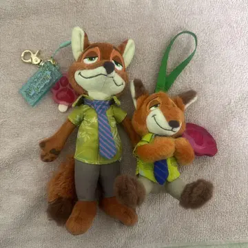 주토피아 닉 봉제 인형 키링 세트