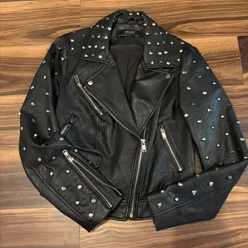 ZARA 스컬 스터드 가죽 자켓 rock 멕시칸 페이크