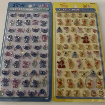 디즈니 봉봉 드롭 씰 미니 푸우 스티치