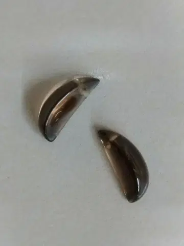 요건 레일 귀걸이 귀찌 스모키 쿼츠 반달형 탑만