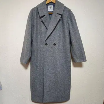 새상품급 르농큐르 울 라이크 더블 브레스트 롱 코트 그레이