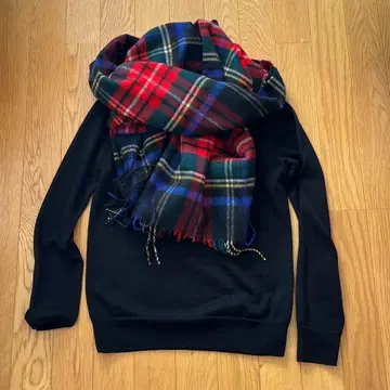 새상품급 Johnstons 캐시미어 100% 대형 스톨 블랙 스튜어트