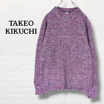 다케오 키쿠치 믹스 컬러 멜란지 니트 스웨터 [ 2 ] 핑크 계열