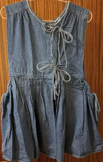 니코앤드 핀턱 2way 베스트 데님 미사용 새상품