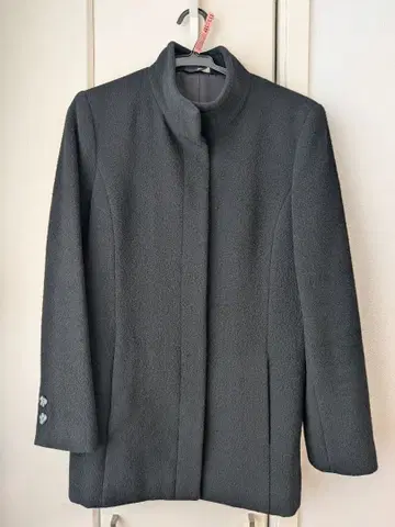 J&R 스탠드 카라 코트 울&캐시미어 혼방 블랙 M